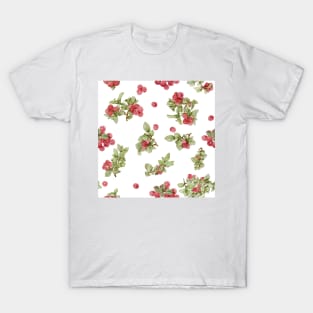 Watercolor cranberry on white T-Shirt